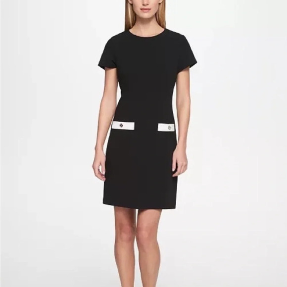 TOMMY HILFIGER BLACK MINI DRESS SIZE 10 - Picture 1 of 15